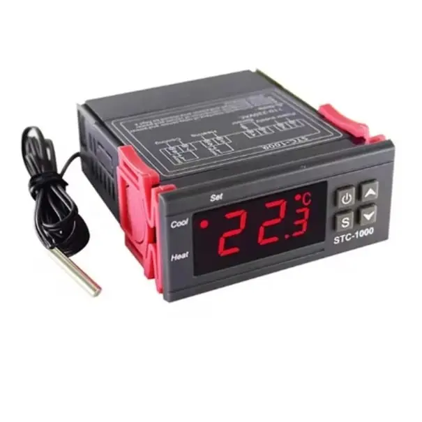 Preț mic Regulator de temperatură digital LED STC-1000 12V Termostat Termoregulatoare Relé pentru incubatoare Plastic ABS Încălzire și răcire Ecran Setare