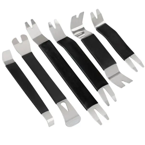 Set de 6 scule metalice pentru demontarea tapițeriei auto Bară metalică de levier 6,7-24 cm Demontarea panourilor de bord și radio auto Cumpără acum