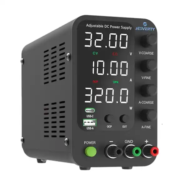 Nu rata Sursă de alimentare de laborator 300W 30V 10A 220V ștecăr UE afișaj LED USB-A USB-C 20W încărcare rapidă OCP OPN encoder cabluri de măsurare