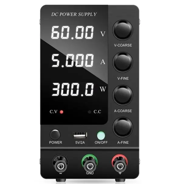 Ofertă limitată Sursă de alimentare de laborator 300W 60V 5A DC sursă de alimentare regulator de tensiune reglabil afișaj LED USB-A protecție la scurtcircuit ștecăr UE