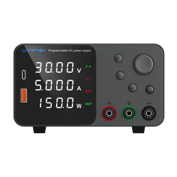 Cumpără online Sursă de alimentare orizontală pentru laborator 30V 5A 150W Sursă de alimentare CC reglabilă OVP Protecție OCP Afișaj LED Comutator de ieșire Cabluri ventilator