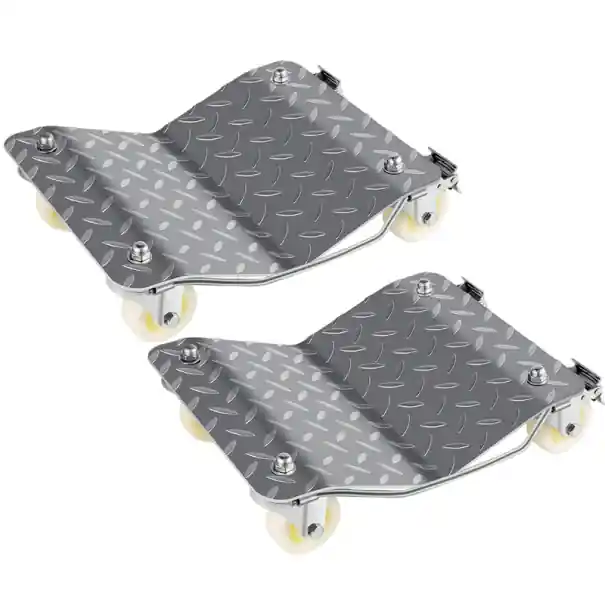Promoție Vozici pentru anvelope 2 bucăți capacitate 500 kg pe bucata 40,6 × 30,5 × 10,2 cm platforme metalice pe roți pentru mașini