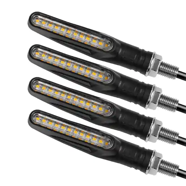 Plată sigură Set de 4 semnalizatoare LED pentru motocicletă Semnalizatoare pentru motocicletă de 12V cu 12 LED-uri 8,7 x 1,9 x 2,4 cm Montare universală Semnalizatoare pentru motocicletă
