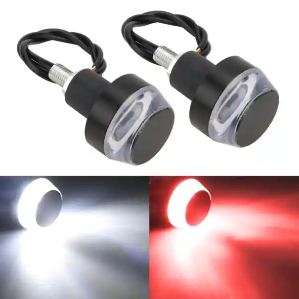 2 buc. LED-uri pentru ghidon, lumină de capăt, 12V, pentru motocicletă, fază scurtă și semnalizator, pentru ghidon de 22 mm, iluminat de siguranță pentru moto Retur gratuit
