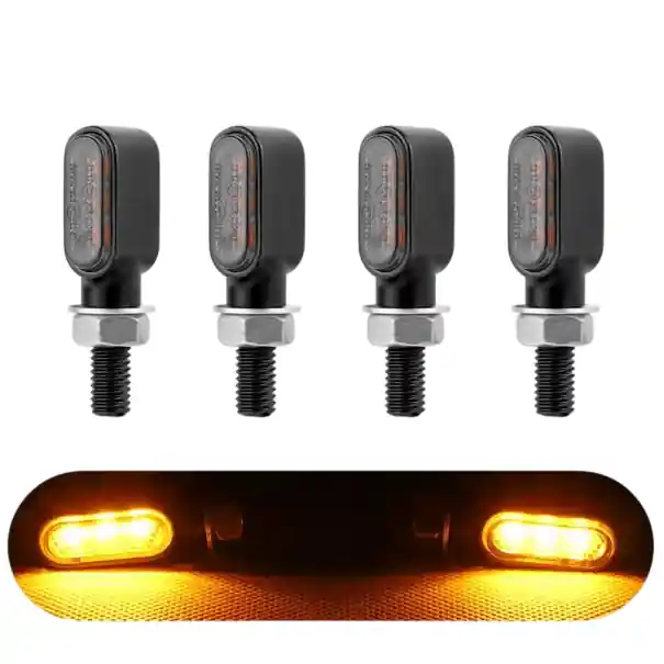 Noutate 4 semnalizatoare LED pentru motocicletă, 3 semnalizatoare LED DC 12V cu șurub de 8 mm, semnalizatoare universale pentru scuter, ATV, semnalizator pentru motocicletă