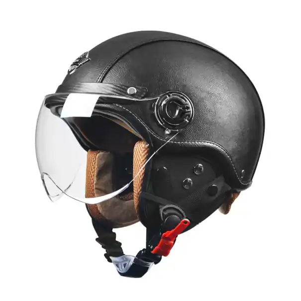 Cască de motocicletă retro flip-up cu căptușeală de vară și iarnă înlocuibilă Material ABS Dimensiune elegantă a căștii 55–62 cm Conducere în siguranță Vezi acum