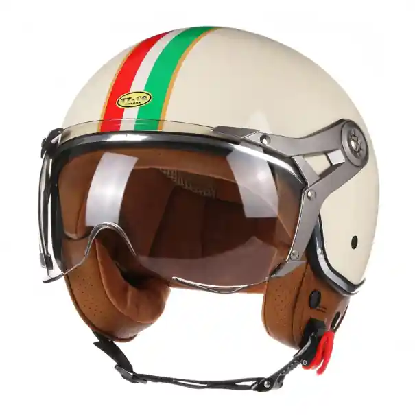 Cască de motocicletă retro cu vizor care se poate deschide Cască de protecție ABS pentru plimbare cu scuter sau motocicletă Cască vintage elegantă Ofertă specială