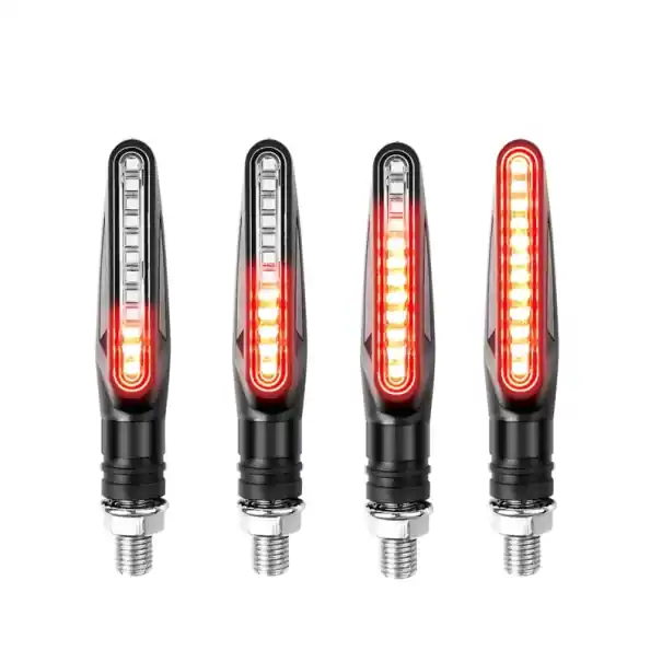 Semnalizatoare LED pentru motociclete cu efect curgător, 85 x 25 mm, cu filet M10, semnalizatoare universale pentru motociclete Doar azi