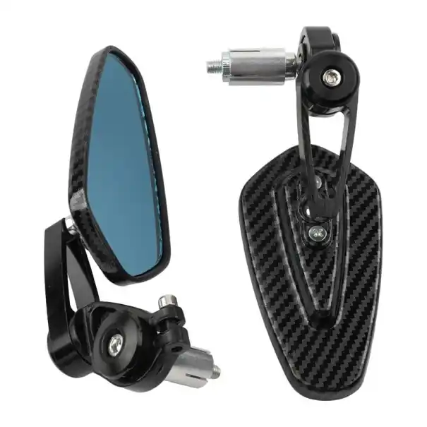 Discount Oglinzi retrovizoare pentru motocicletă, 2 buc., sticlă colorată CNC, 7/8" 22 mm, montare universală, unghi reglabil, montare ghidon, design sportiv