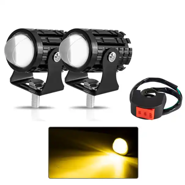 Ofertă 2 buc faruri LED pentru motocicletă 12V 3000 lm faruri auxiliare rezistente la apă IP67 cu comutator pentru condus nocturn pe șosea și în afara drumului
