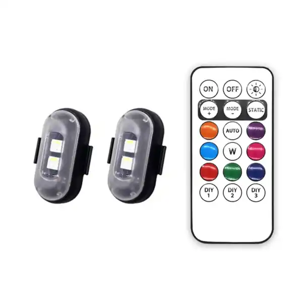 Reducere de preț 2 buc LED de avertizare bliț luminos 8 culori telecomandă semnal de siguranță 110mAh baterie de avertizare pentru mașini și biciclete