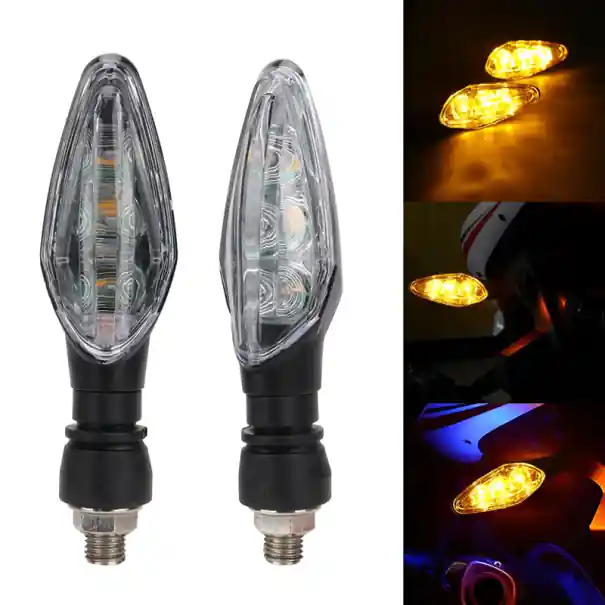 2 buc Semnalizare LED pentru motocicletă, 12 x 2 x 6 cm, lumini galbene, corp ABS, DC 12 V, impermeabil IP68, 3 LED-uri, 10 mm, cu șurub, semnalizator de siguranță Reducere specială