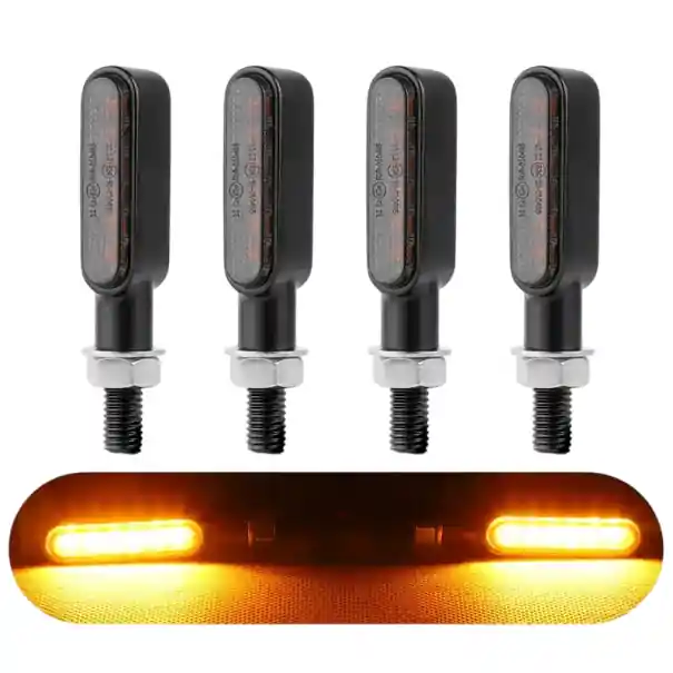 4 buc Semnalizare LED pentru motocicletă, 6 diode, DC 12V, semnalizatoare universale cu filet de 8 mm, lumină de semnalizare pentru motocicletă, față și spate Ofertă limitată