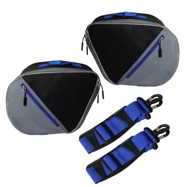 Borsete laterale pentru motocicletă cu spațiu de depozitare intern 17 × 39,5 × 27,8 cm borsete de sa negre și albastre pentru organizarea bagajelor Preț mic