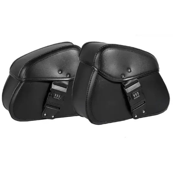 Ofertă specială Borsete universale pentru motocicletă, genți laterale de depozitare 26 × 11 × 33 × 22 cm din piele PU, negre, bagaje pentru călătorie