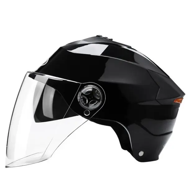 Cască de motocicletă cu lumină LED ABS PC vizor dublu iluminare reîncărcabilă circumferința capului 54-59 cm pentru moped scuter electric bicicletă Promoție