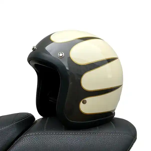 Cască de motocicletă retro din fibră de sticlă Cască ușoară în stil vintage Cască de protecție pentru motocicletă Cască deschisă cu căptușeală interioară Plată sigură
