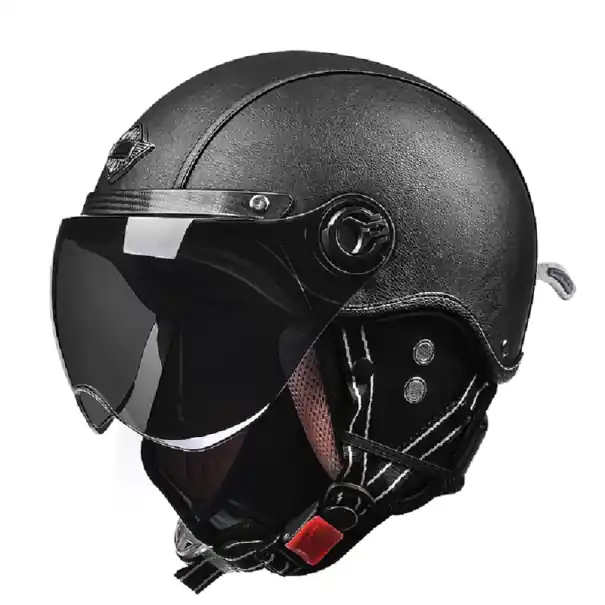 Cască de motocicletă retro rabatabilă 55–62 cm Carcasă din ABS Căptușeală de iarnă și vară înlocuibilă Cască de motocicletă elegantă cu vizor rabatabil Preț redus