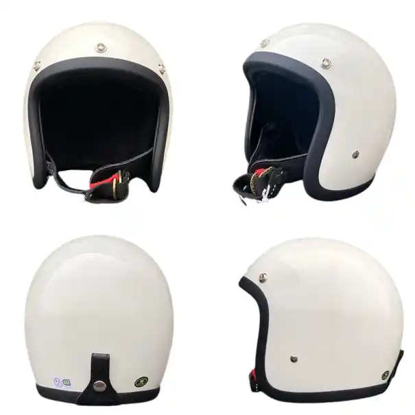 Ofertă Cască de motocicletă retro ușoară din fibră de sticlă Cască deschisă în stil vintage pentru scuter Chopper Café Racer Riders Echipament moto sigur