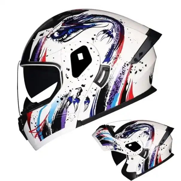 Casca integrală de motocicletă unisex, cu fața rabatabilă, din material ABS+PC, disponibilă în mai multe culori Reduceri