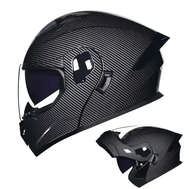 Cască integrală motocyklă unisex cu deschidere ABS+PC neagră cu un model simplu Preț mic