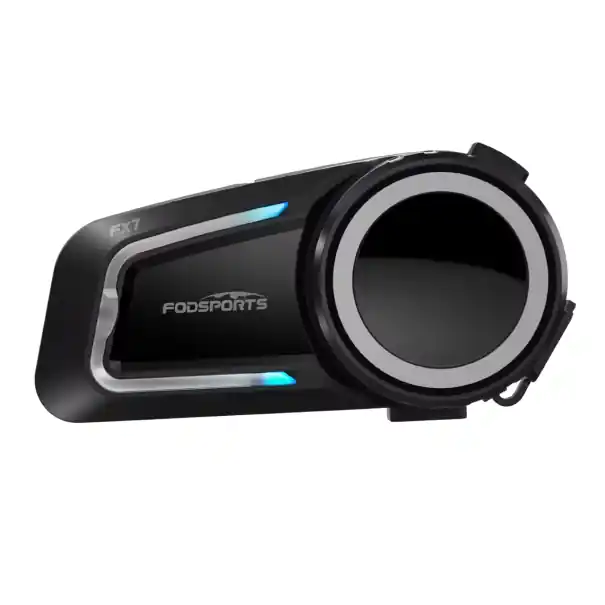 Cumpărături sigure Fodsports FX7 Interfon Bluetooth 5.4 cu Mesh, 10 Piloți, Radio FM, 2000m, ENC HIFI, Difuzoare de 40 mm, Impermeabil IP67, Încărcare Type-C