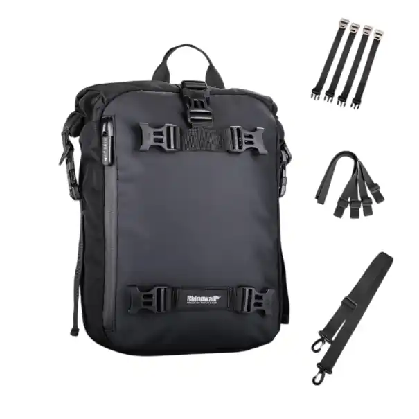 Popular Geantă de motocicletă 20L 40 × 26 × 18 cm, impermeabilă, pentru șaua spate, rucsac de ciclism, bagaje laterale cu catarame și curele