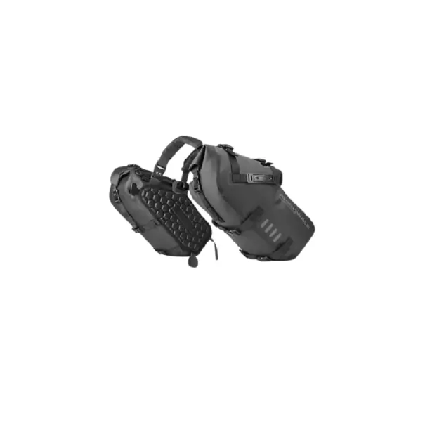 Ultima șansă Geantă laterală pentru motocicletă 46 x 17 x 24 cm Rhinowalk impermeabilă 28L capacitate mare poliester negru genți universale pentru șa de motocicletă