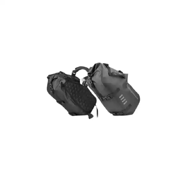 Geantă laterală pentru motocicletă Rhinowalk impermeabilă 48L 49 × 20 × 25 cm poliester neagră geantă universală pentru șaua motocicletei Plată sigură