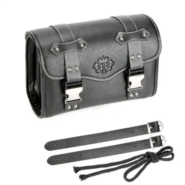 Geantă laterală pentru motocicletă universală 20 × 28 × 13 cm din piele PU neagră, geantă laterală pentru motocicletă pentru depozitarea lucrurilor și accesoriilor Reducere extra