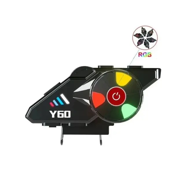 Dispozitiv Bluetooth Y60 cu iluminare RGB pentru căști open-face, autonomie baterie 20 h, răspuns automat la apeluri, IPX6, fără interfon Livrare expres