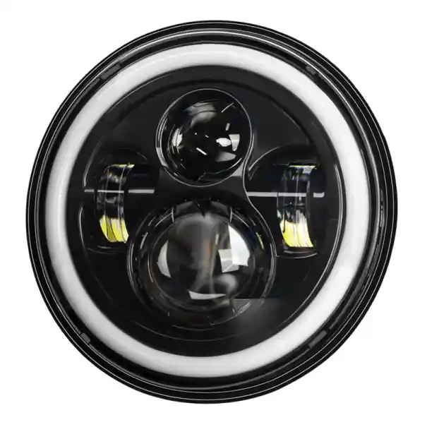 Reducere Far LED pentru motocicletă, 7 inch, 40W, DRL, H4, 12V/24V, 6000K, IP65, carcasă din aluminiu turnat sub presiune, rotund, lumină frontală