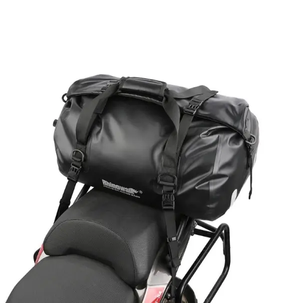 Geantă motocicletă impermeabilă 45L din PVC pentru scaunul din spate 56 × 42 × 50 cm neagră bagaj de călătorie pentru motocicletă Ofertă limitată