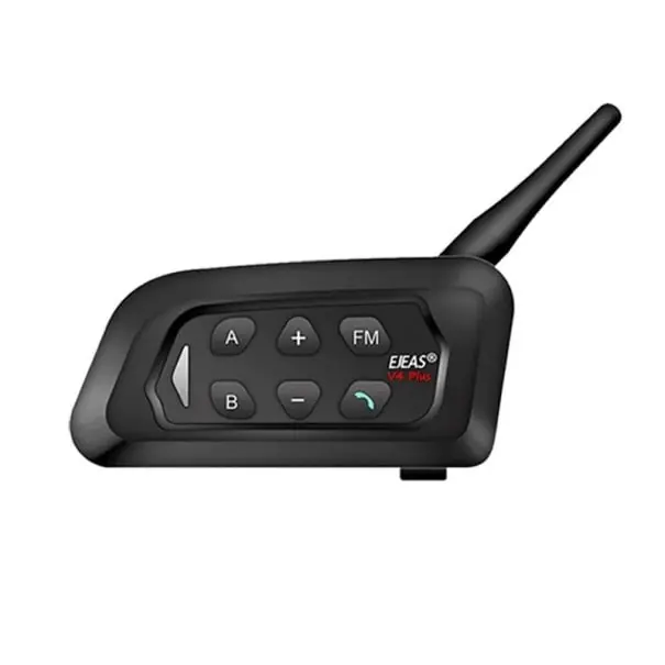 Interfon Bluetooth V4 Plus pentru 4 persoane, 1500 m, CVC IP65, radio FM, sunet HIFI, muzică 24 de ore, compatibil cu asistentul vocal Premium