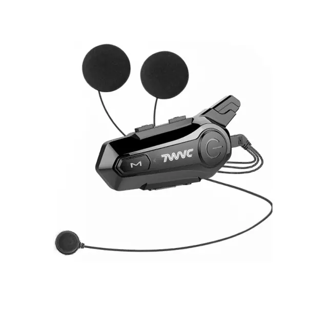 Interfon pentru motocicletă E1 cu microfon discret, Bluetooth 5.0, rază de acțiune 1000 m, autonomie baterie 12 ore, rezistent la apă IPX6 pentru căști integrale Transport gratuit