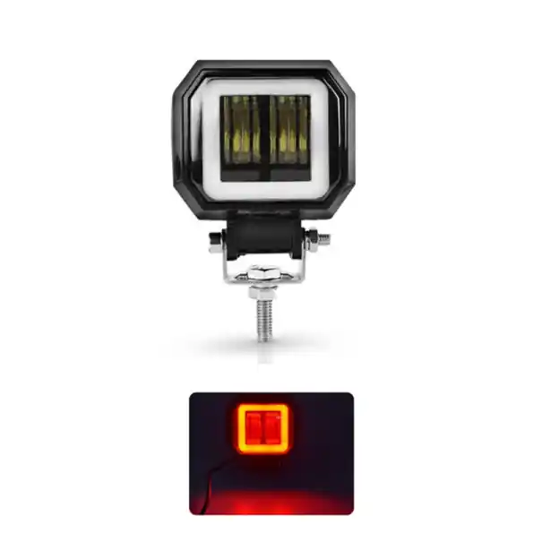 Livrare gratuită Lampă de lucru pătrată cu 2 LED-uri, 20 W, 16800 lm, IP68, cu lentilă din PC, suport din aluminiu turnat sub presiune, oțel inoxidabil, pentru mașini, tractoare, mașini de lucru