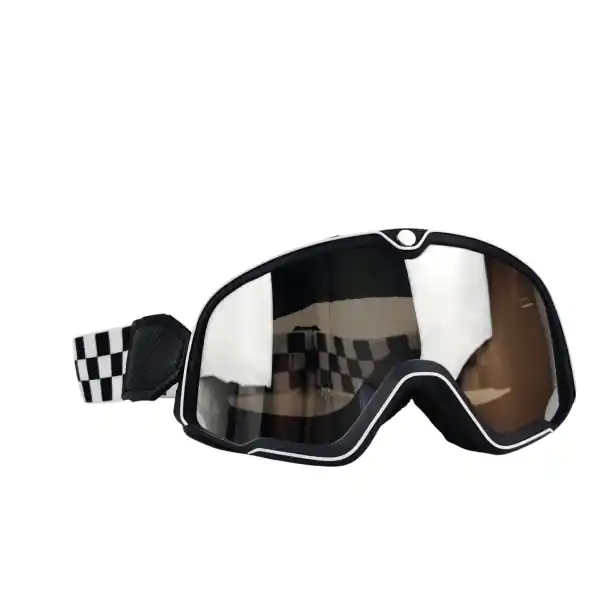 Ochelari de protecție pentru motocicletă cu lentile din PC argintii 20 x 9 cm, protecție UV, ochelari de protecție pentru motocicletă, stil vintage, rezistenți la vânt și praf Doar azi