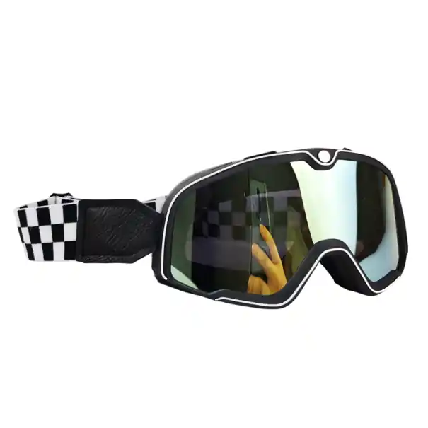 Cel mai bun preț Ochelari de protecție pentru motocicletă negri, 20 x 9 cm, cu protecție UV, din sticlă aurie PC, stil vintage, pentru motocicletă, pentru mers împotriva vântului și prafului