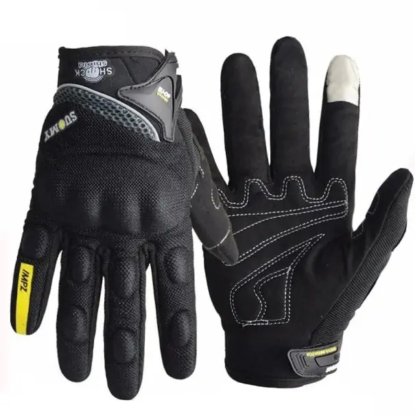 Reducere Mănuși de motocicletă respirabile, cu deget întreg, elegante, anti-alunecare, din poliester, nailon, PVC, burete, purtabile, durabile
