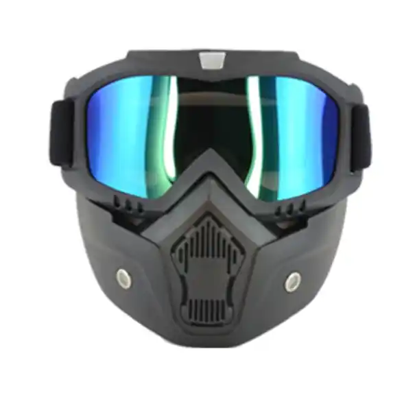 Cumpără online Mască integrală de motocross neagră cu sticlă securizată din PC Mască de protecție pentru motocicletă fabricată din material TPU Enduro quad cross