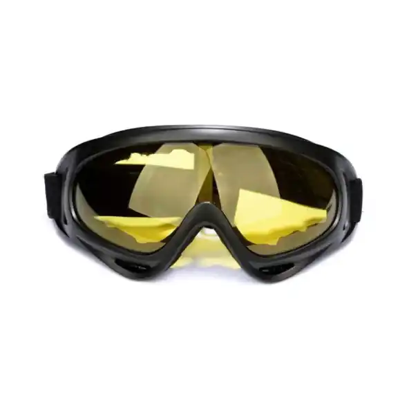 Retur ușor Ochelari de schi pentru motocicletă negri 18 x 8 cm Ochelari de protecție cu lentile galbene UV400 Material PC ABS Potrivit pentru motociclete și schiuri