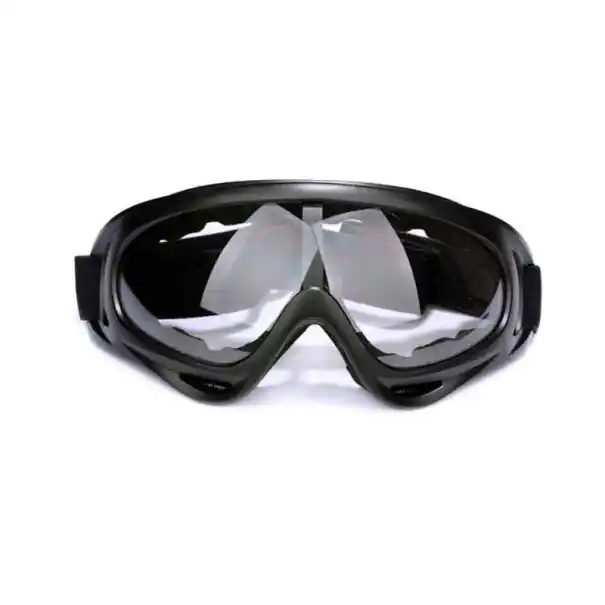 Ochelari de schi pentru motocicletă negri cu lentile transparente, protecție UV, 18 x 8 cm, ramă durabilă din ABS, ochelari pentru motocicletă, schi, snowboard, quad Cel mai vândut
