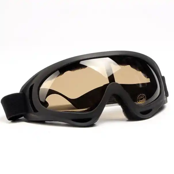 Ochelari de schi pentru motocicletă negri cu sticlă UV maro 18 x 8 cm Protecție ochi ramă ABS sticlă PC ochelari sport universali pentru cască Popular