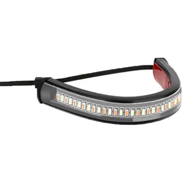 Semnalizare cu bandă LED 12V 12,5 cm Lumină albă și galbenă Semnalizare autoadezivă pentru motocicletă cu bandă 10,5 cm Cablu 45 cm Kit de montare Ofertă limitată