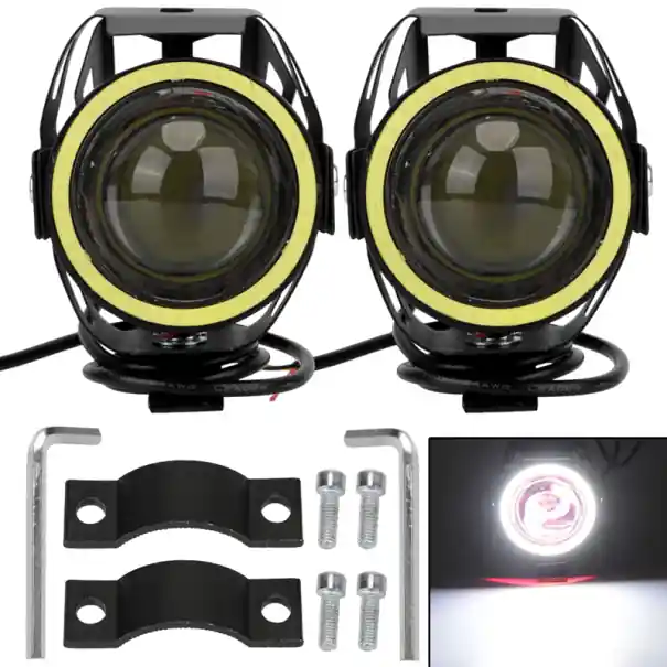 Set de 2 faruri LED pentru motociclete, lumini auxiliare de 125W, impermeabile IP68, iluminare puternică de 1200lm, accesorii pentru motociclete Nu rata