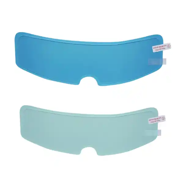 Set de 2 folii transparente pentru cască 24,5x6,6 cm Autocolante anti-ploaie și ceață pentru vizieră de siguranță Accesorii motociclete Unisex Disponibil imediat
