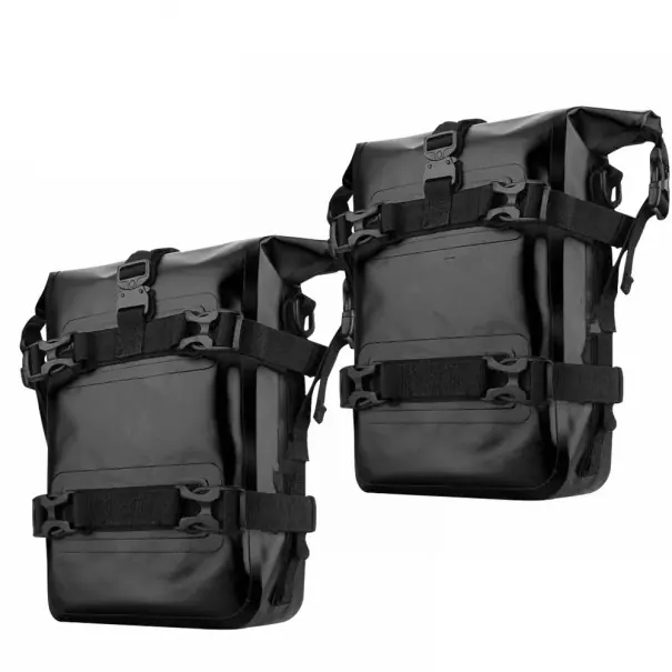 Set de 2 genți de protecție pentru motocicletă 5-8L, impermeabile, pentru cadru lateral, fabricate din PVC 500D cu teflon rezistent la abraziune și murdărie Plată securizată