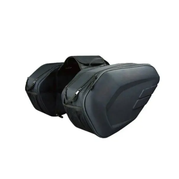 Set de 2 genți de șa pentru motocicletă, din poliester Oxford, nailon, cutii de călătorie pentru bagaje laterale cu furcă, pentru cască și echipament Premium