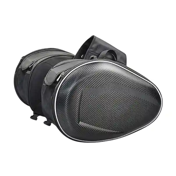 Calitate înaltă Set de 2 genți laterale pentru motocicletă, 44,9 × 21,8 × 31,7 cm, din PU, cutii de depozitare pentru cască de călătorie, genți pentru bagaje de furcă
