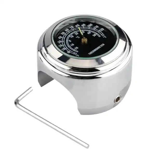 Preferatul clienților Termometru impermeabil pentru motocicletă cu cadran Accesorii pentru ghidon 22-25 mm Termometru pentru motocicletă cu baterie Cheie și amortizor incluse
